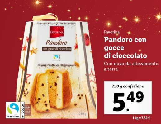 Pandoro con gocce di cioccolato