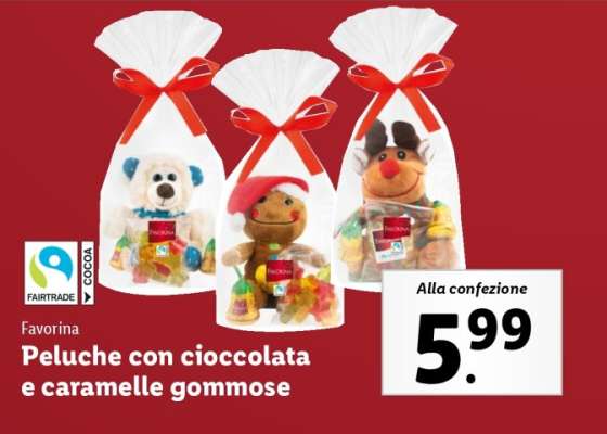 Peluche con cioccolata e caramelle gommose