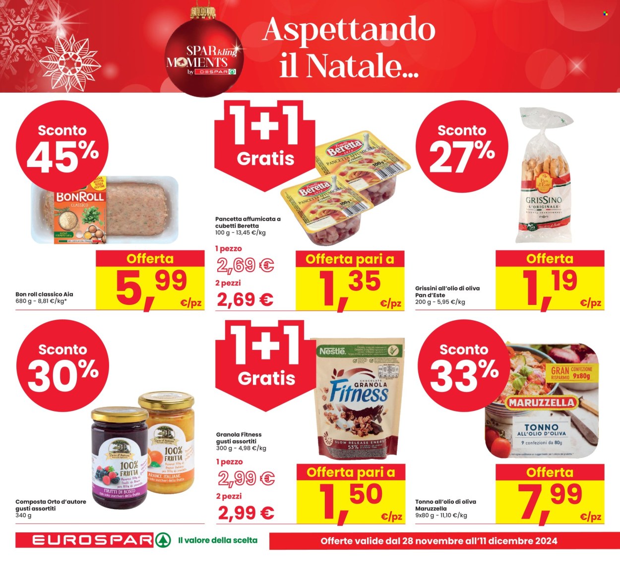 Volantino Eurospar - 28/11/2024 - 11/12/2024. Pagina 1