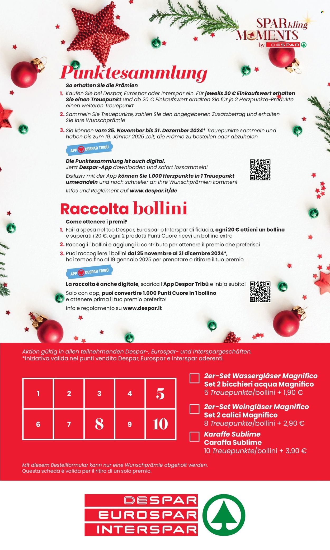 Volantino Eurospar - 25/11/2024 - 31/12/2024. Pagina 1