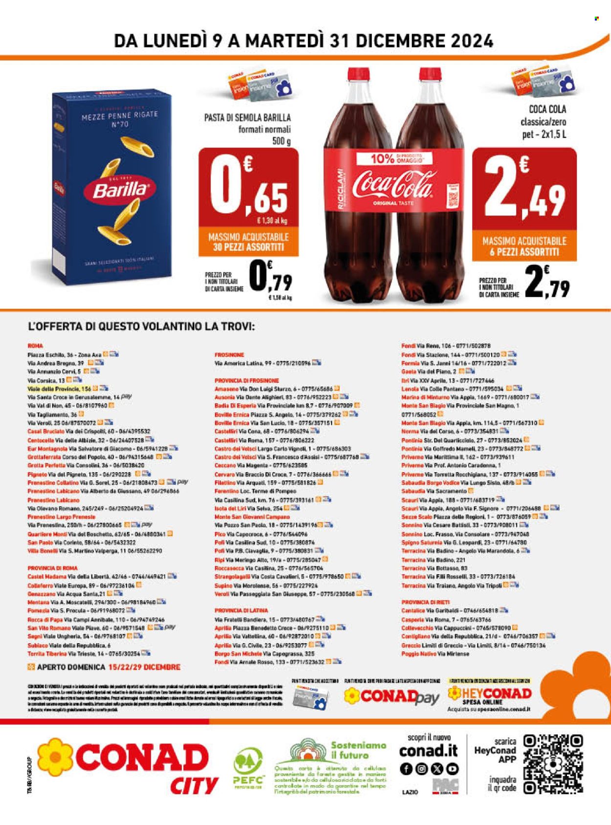 Volantino Conad City - 9/12/2024 - 31/12/2024. Pagina 1