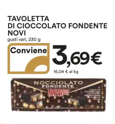 Tavoletta di Cioccolato Fondente Novi