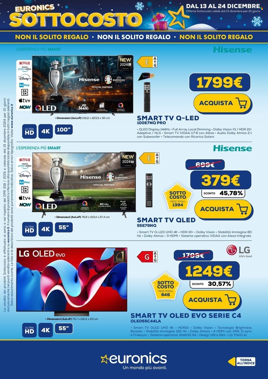 Volantino Euronics - 13/12/2024 - 22/12/2024. Pagina 1