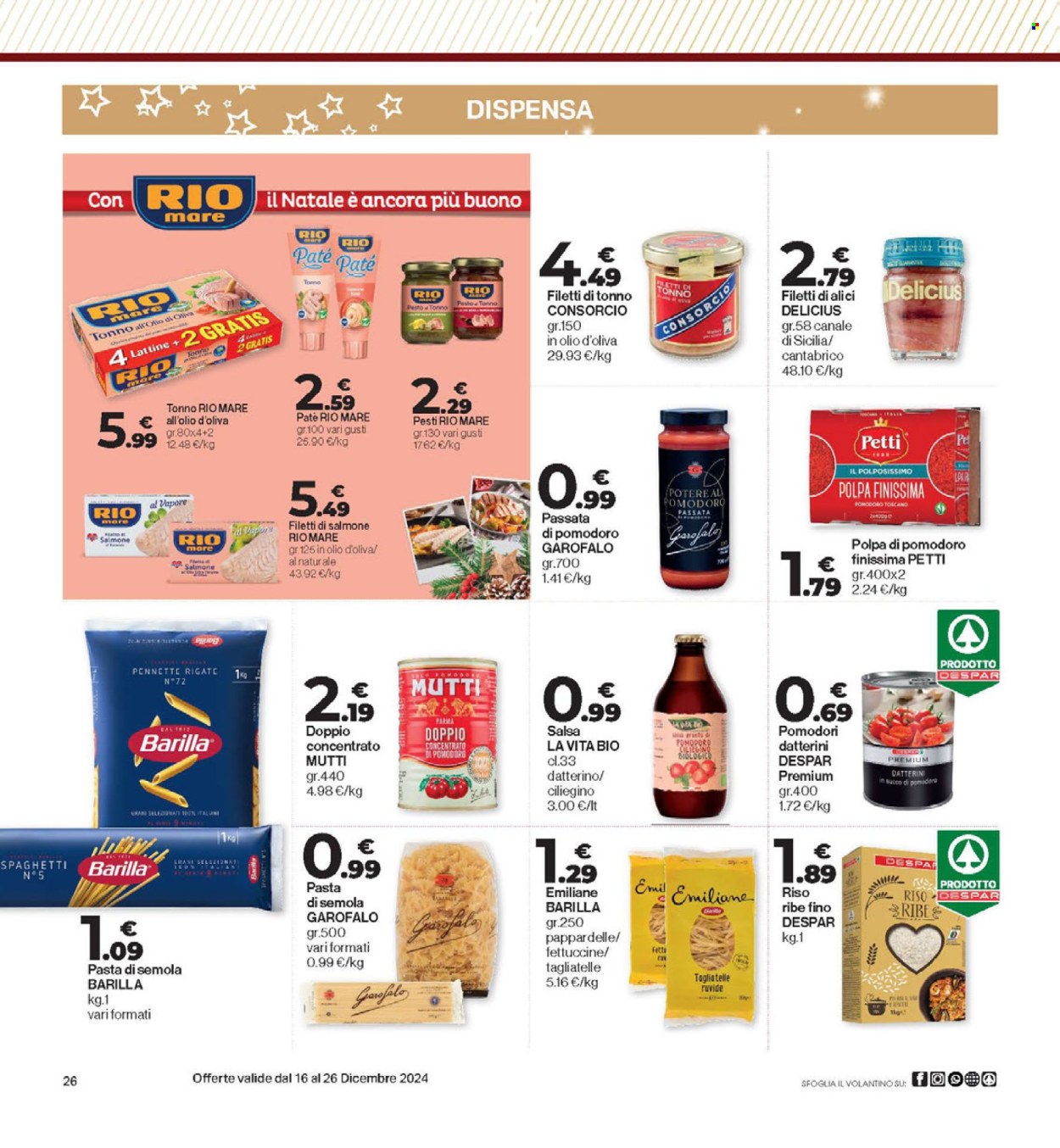 Volantino Eurospar - 16/12/2024 - 26/12/2024. Pagina 1