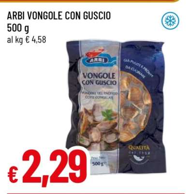 ARBI VONGOLE CON GUSCIO