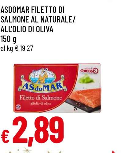 ASDOMAR FILETTO DI SALMONE AL NATURALE/ALL'OLIO DI OLIVA