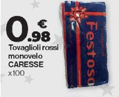 Tovaglioli rossi monovelo CARESSE