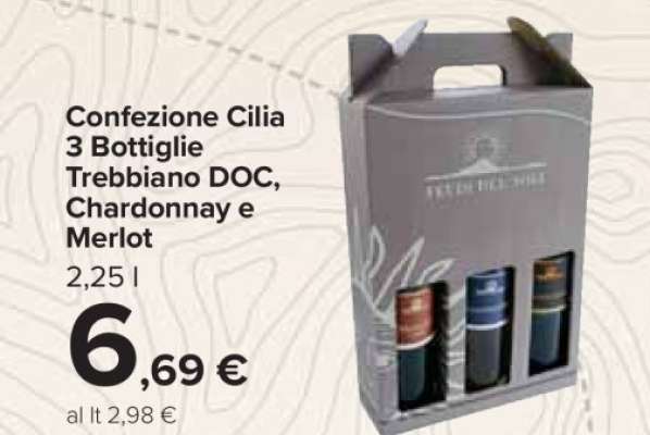 Confezione Cilia 3 Bottiglie Trebbiano DOC, Chardonnay e Merlot