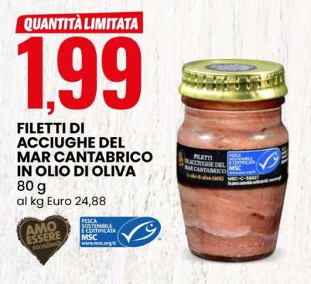 Filetti di acciughe del Mar Cantabrico in olio di oliva