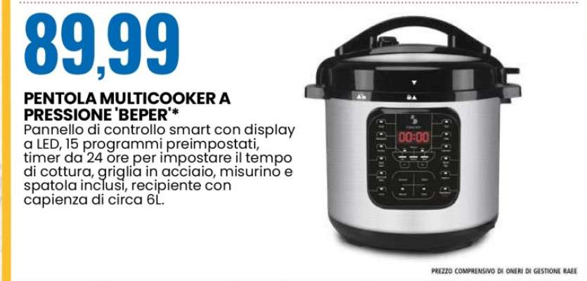 PENTOLA MULTICOOKER A PRESSIONE 'BEPER'