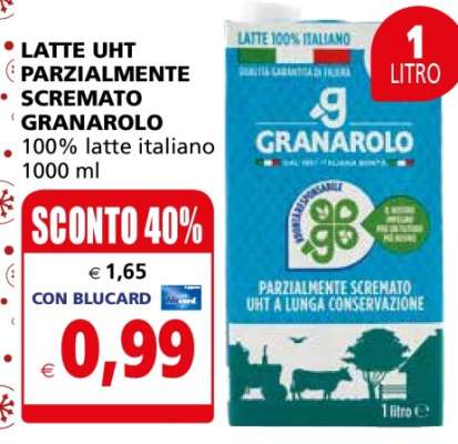 LATTE UHT PARZIALMENTE SCREMATO GRANAROLO