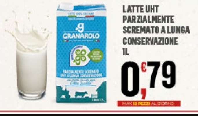 Latte UHT parzialmente scremato a lunga conservazione 1L