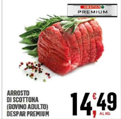 ARROSTO DI SCOTTONA (BOVINO ADULTO) DESPAR PREMIUM