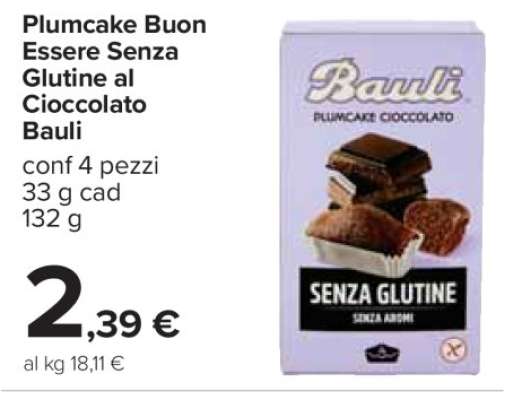 Plumcake Buon Essere Senza Glutine al Cioccolato Bauli