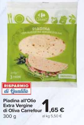 Piadina all’Olio Extra Vergine di Oliva Carrefour