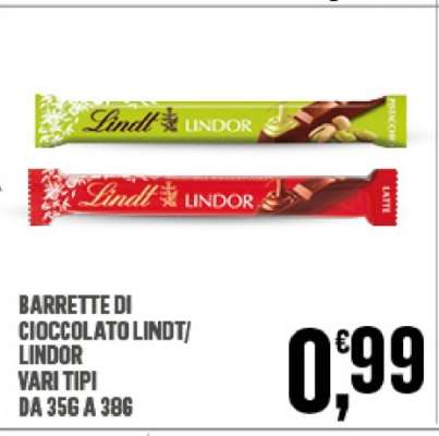 Barrette di cioccolato Lindt/Lindor