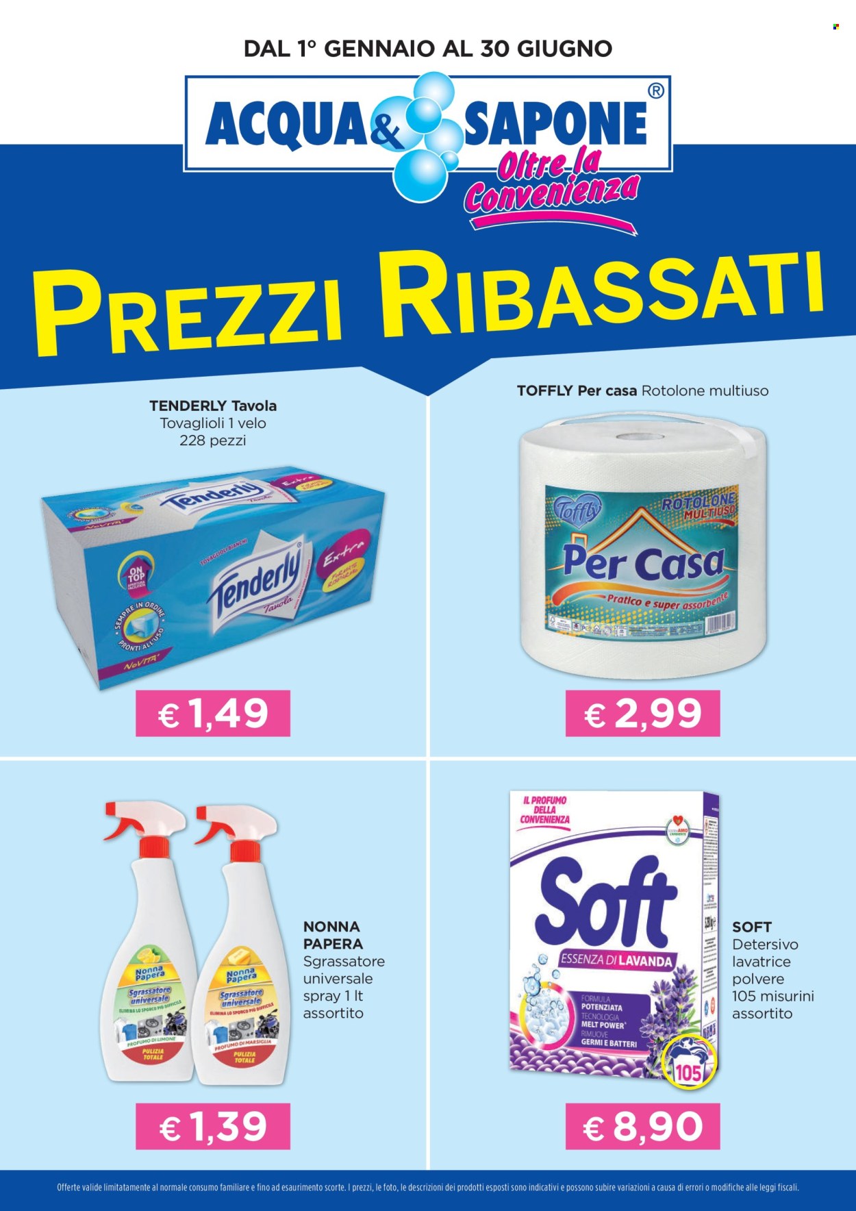 Volantino Acqua & Sapone - 1/1/2025 - 30/6/2025. Pagina 1