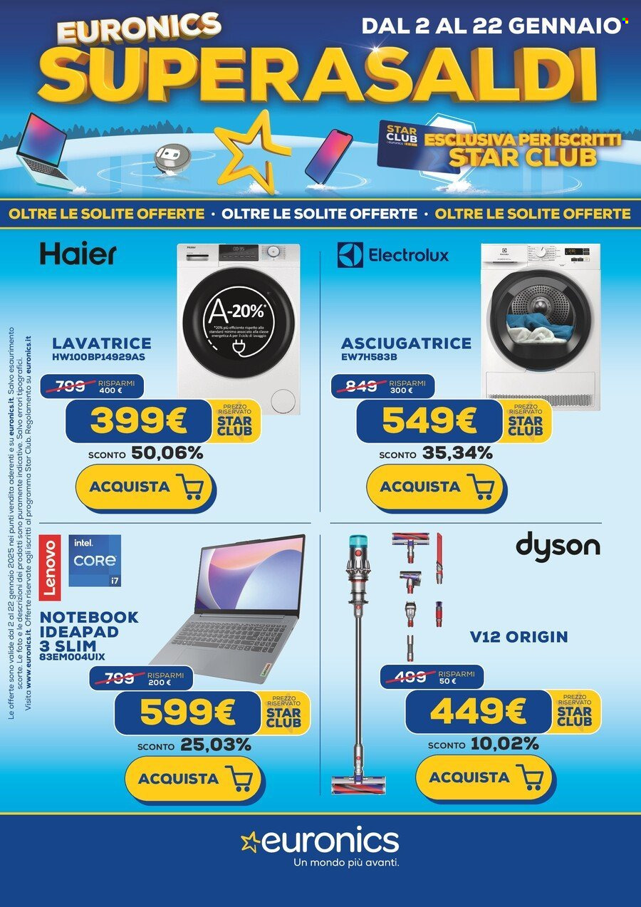 Volantino Euronics - 2/1/2025 - 22/1/2025. Pagina 1