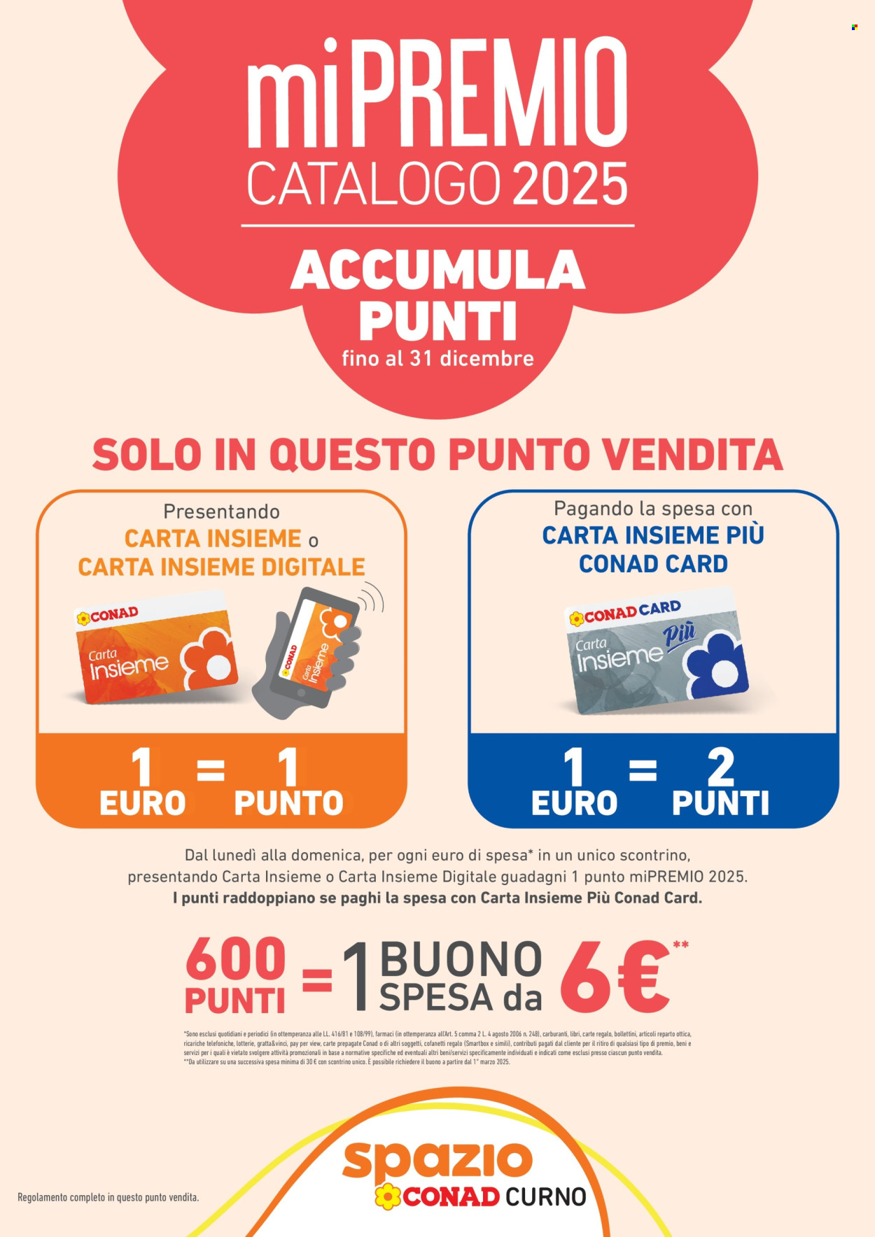 Volantino Spazio Conad - 1/1/2025 - 31/12/2025. Pagina 1