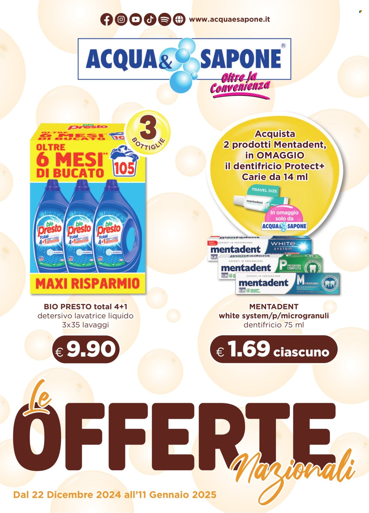 Volantino Acqua & Sapone - 22/12/2024 - 11/1/2025. Pagina 1