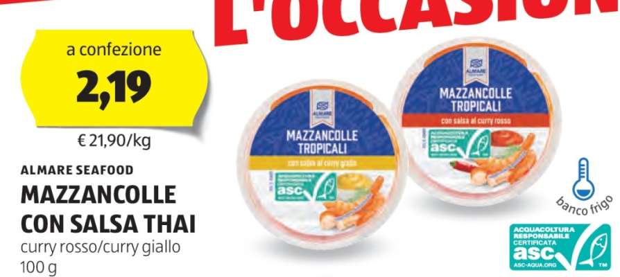 ALMARE SEAFOOD MAZZANCOLLE CON SALSA THAI