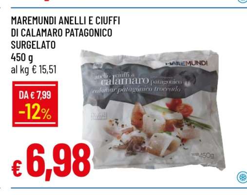 MAREMUNDI ANELLI E CIUFFI DI CALAMARO PATAGONICO SURGELATO