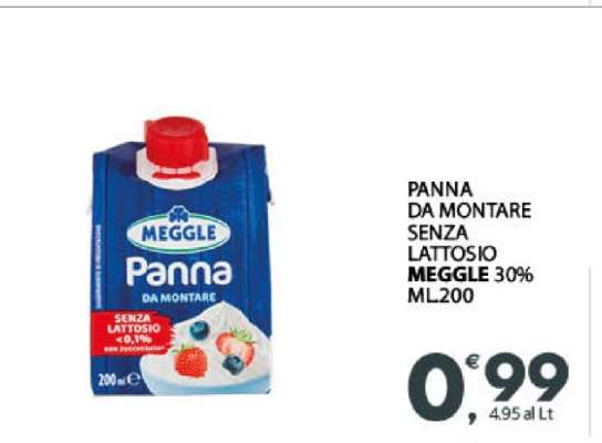 PANNA DA MONTARE SENZA LATTOSIO MEGGLE 30% ML200