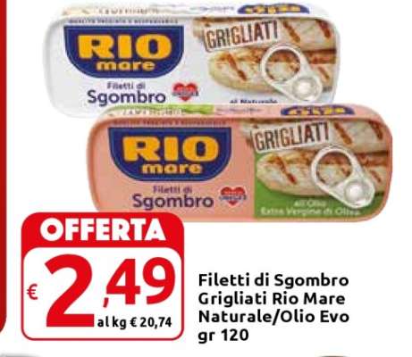 Filetti di Sgombro Grigliati Rio Mare Naturale/Olio Evo