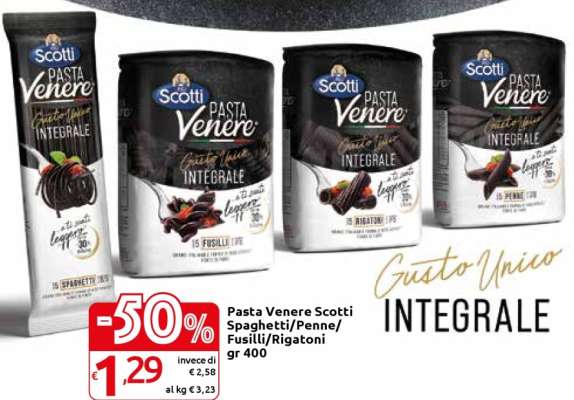 Pasta Venere Scotti Spaghetti/Penne/Fusilli/Rigatoni gr 400