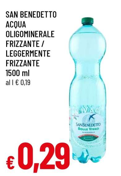 SAN BENEDETTO ACQUA OLIGOMINERALE FRIZZANTE / LEGGERMENTE FRIZZANTE 1500 ml