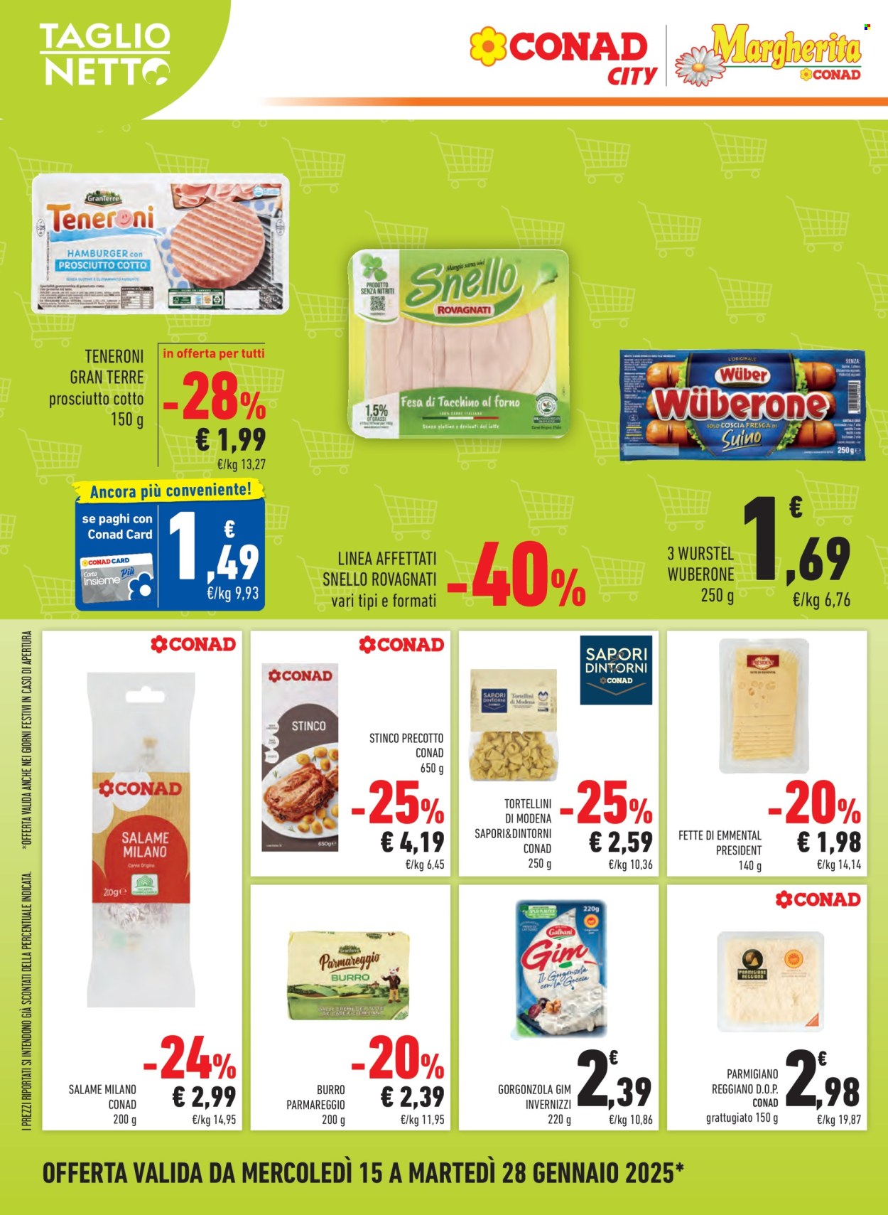 Volantino Margherita Conad - 15/1/2025 - 28/1/2025. Pagina 1