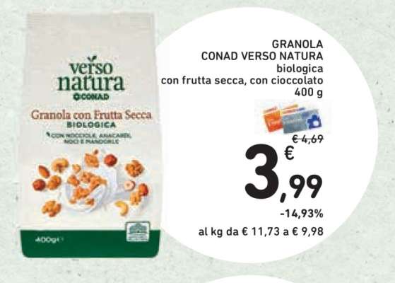 Granola Conad Verso Natura biologica