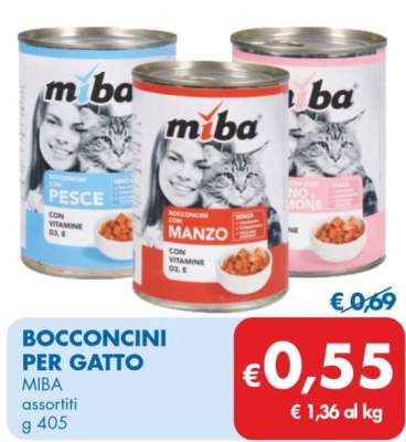 MIBA BOCCONCINI GATTO - MANZO 405 g