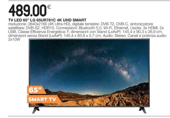 TV LED 65” LG 65UR781C 4K UHD SMART