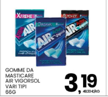 Gomme da masticare Air Vigorsol vari tipi