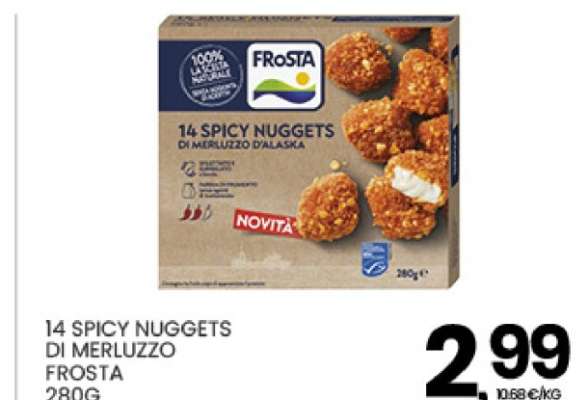 14 SPICY NUGGETS DI MERLUZZO FROSTA