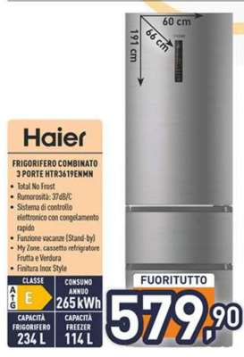 Haier FRIGORIFERO COMBINATO 3 PORTE HTR3619ENMN