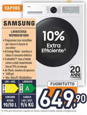 SAMSUNG LAVASCIUGA WD90T654DBH