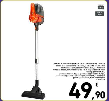 ASPIRAPOLVERE WIRELESS TWISTER HANDY22.2 NODIS