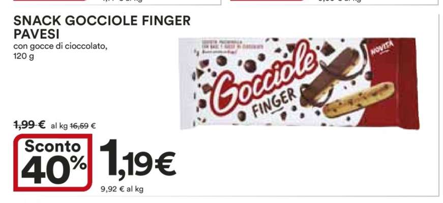 Snack Gocciole Finger Pavesi