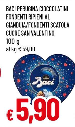 Baci Perugina Cioccolatini Fondenti Ripieni al Gianduia/Fondenti Scatola Cuore San Valentino