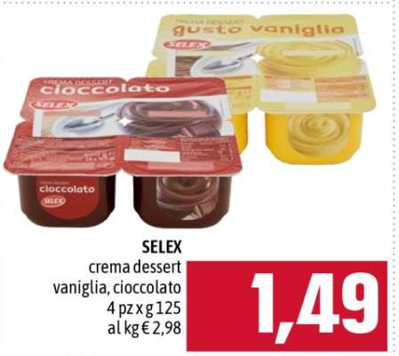 SELEX crema dessert vaniglia, cioccolato