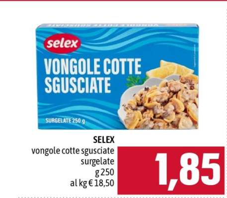 SELEX vongole cotte sgusciate surgelate