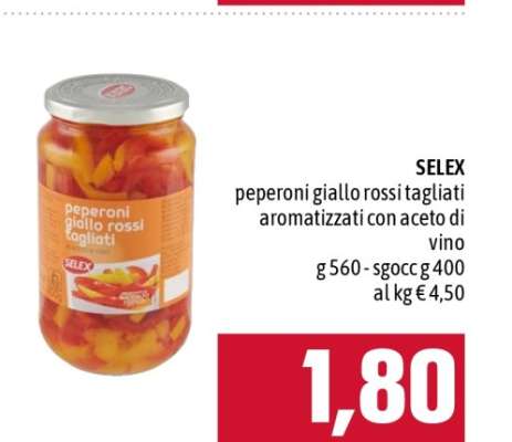 SELEX peperoni giallo rossi tagliati