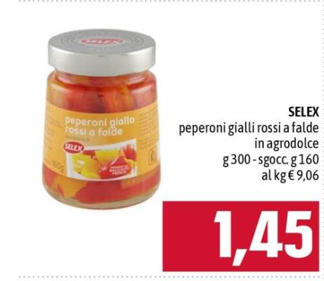 SELEX peperoni gialli rossi a falde in agrodolce