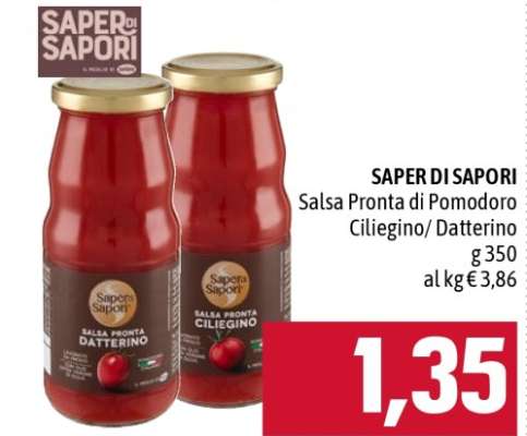 SAPER DI SAPORI Salsa Pronta di Pomodoro Ciliegino/ Datterino
