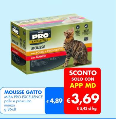 MIBA SCONTO SOLO CON APP MD MOUSSE GATTO 680 g