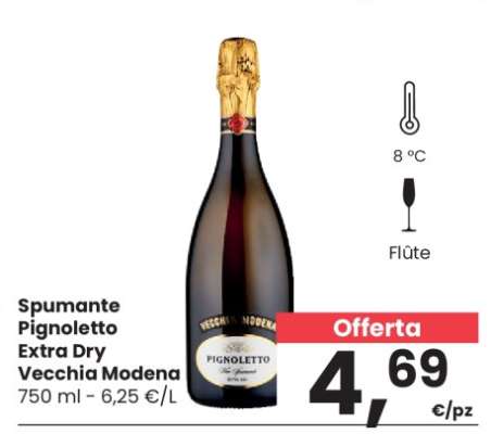 Spumante Pignoletto Extra Dry Vecchia Modena