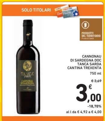 Cannonau di Sardegna DOC Tanca Sarda Cantina Trexenta