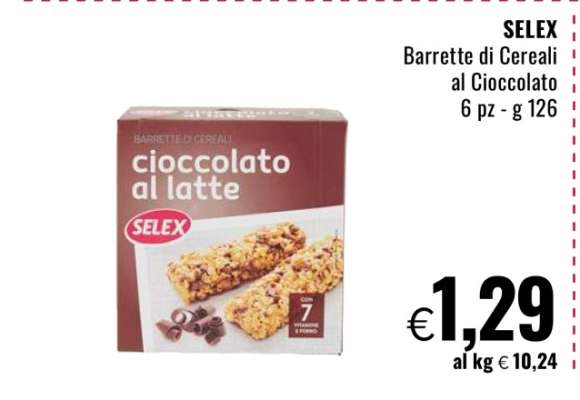 SELEX Barrette di Cereali al Cioccolato